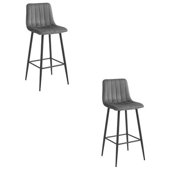 POZZA jakkara - tummanharmaa sametti / mustat jalat x 2