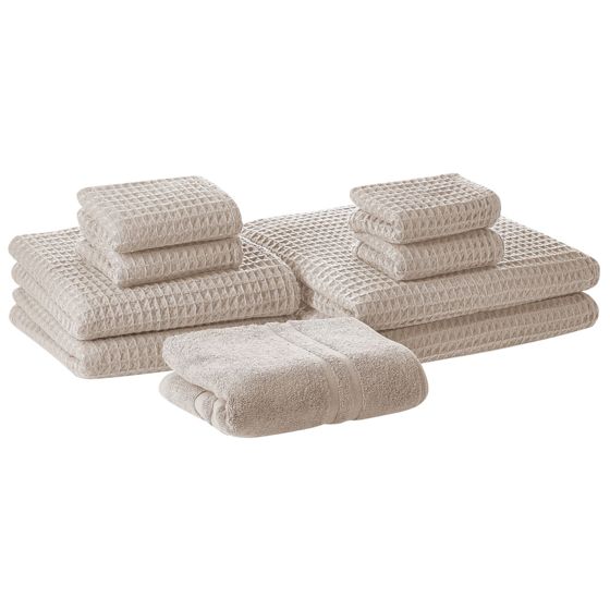 Pyyhesetti 9 kpl AREORA Puuvilla Beige