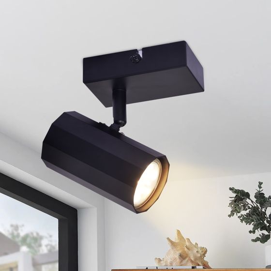 NETTLIFE Kattovalaisin 1- lamppuinen vintage musta metallinen kattovalaisin GU10 säädettävä 350°40W