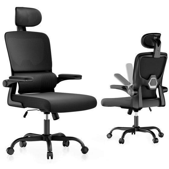 Toimistotuoli C ergonominen säädettävä verkkotuoli kääntyvillä käsinojilla ja keinumekanismilla
