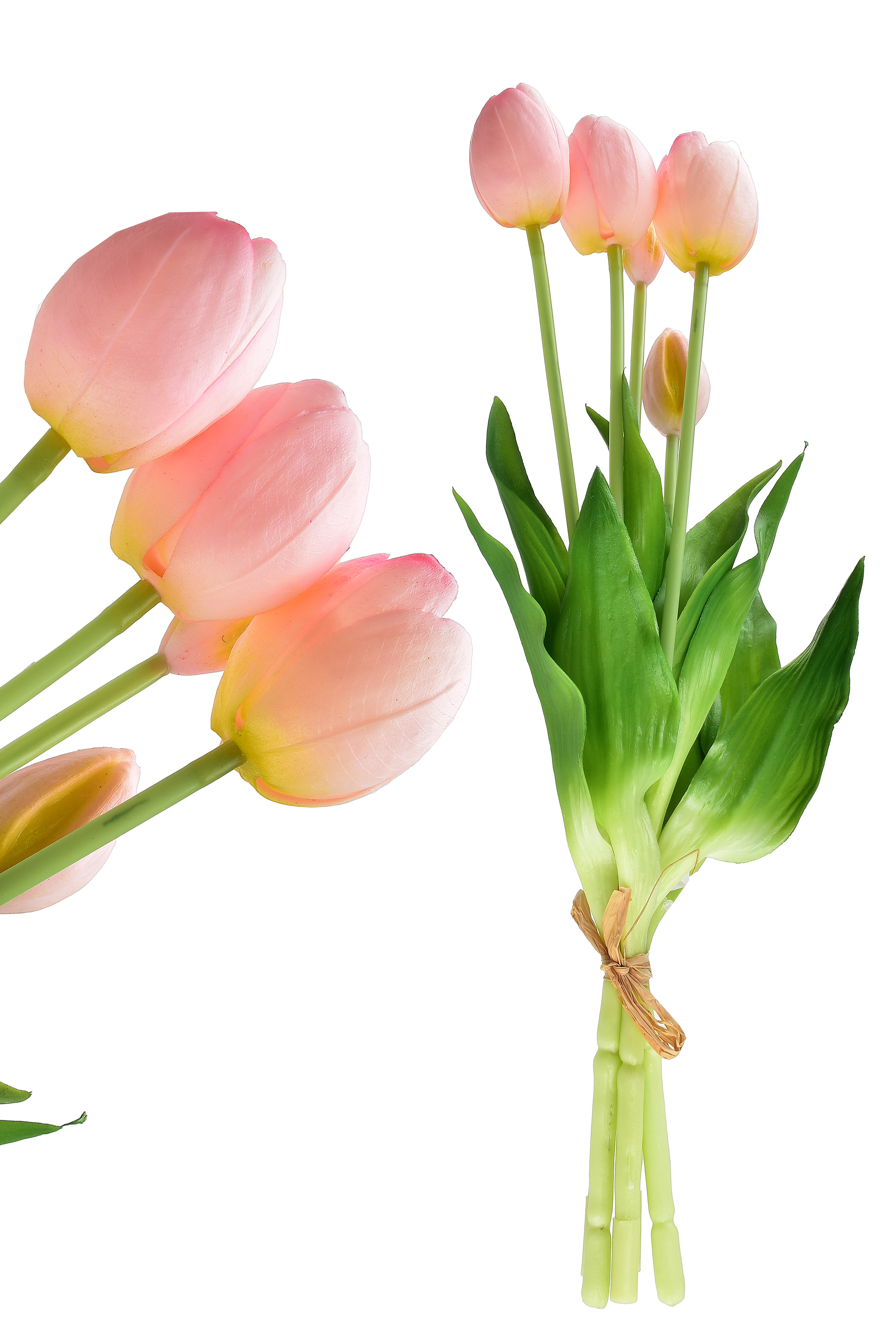 Tekokukkakimppu silikoni VIRIDIS tulppaanit 40 cm pinkki 5 kpl