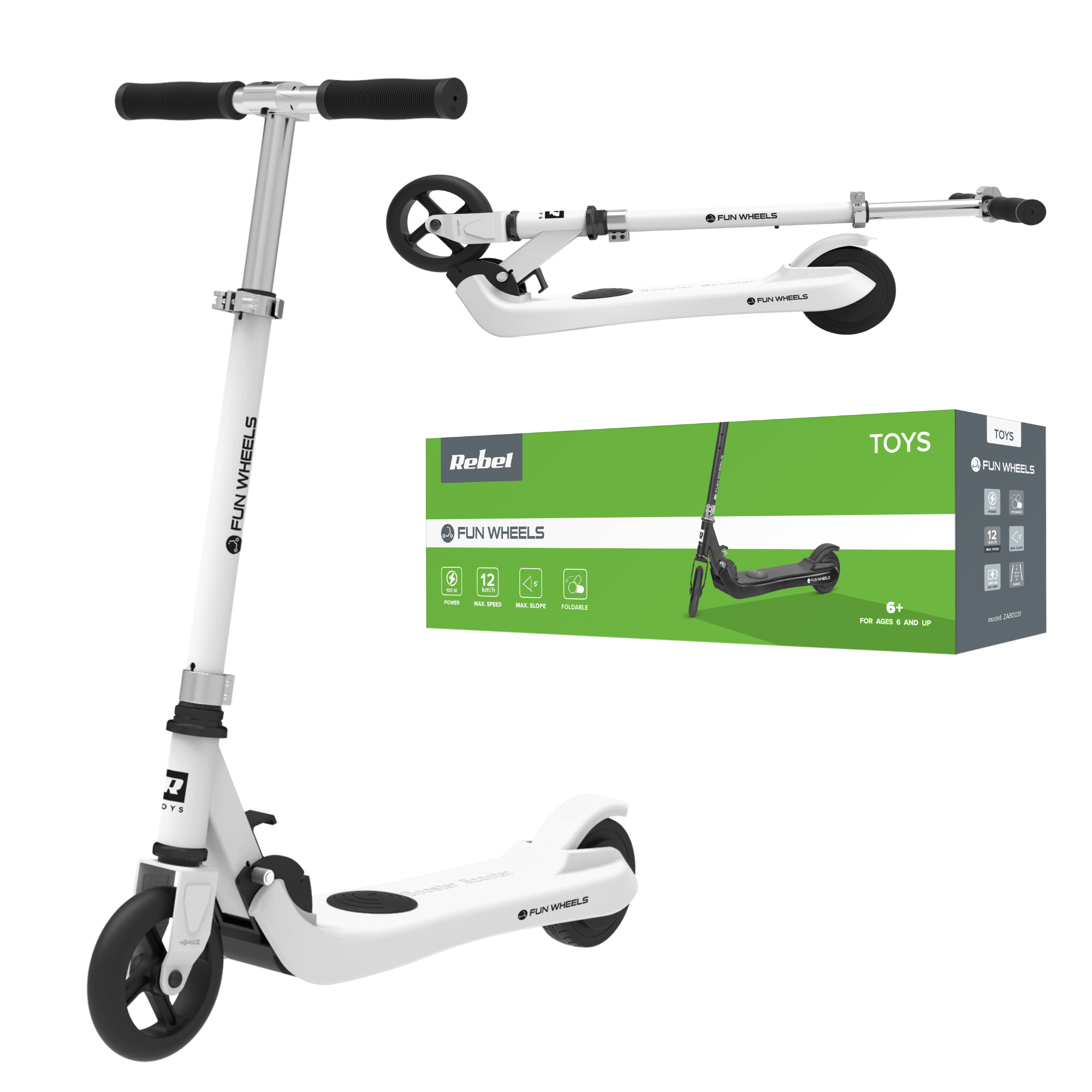 Sähköpotkulauta lapsille 12 km/h 50 kg Rebel