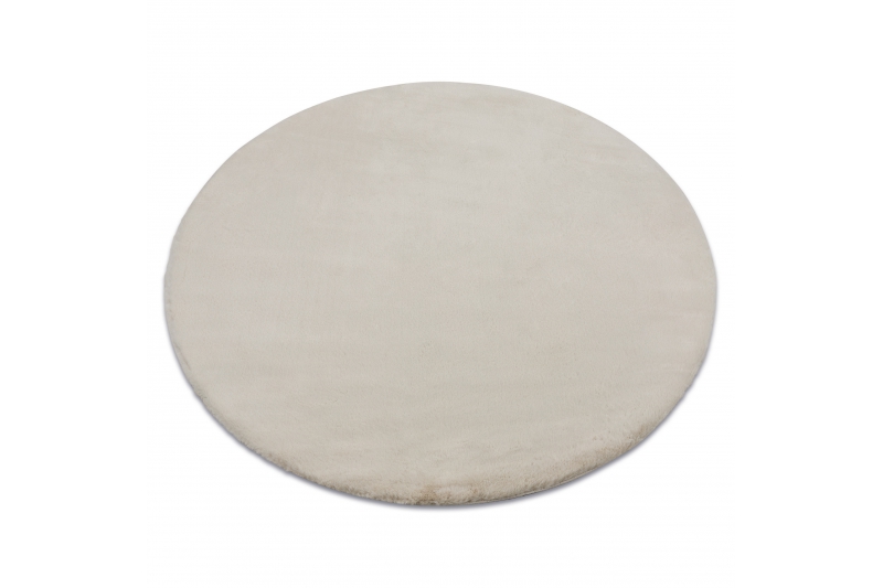 Matto BUNNY pyöreä beige Jäljitelmä kanin turkista pyöreä 100 cm