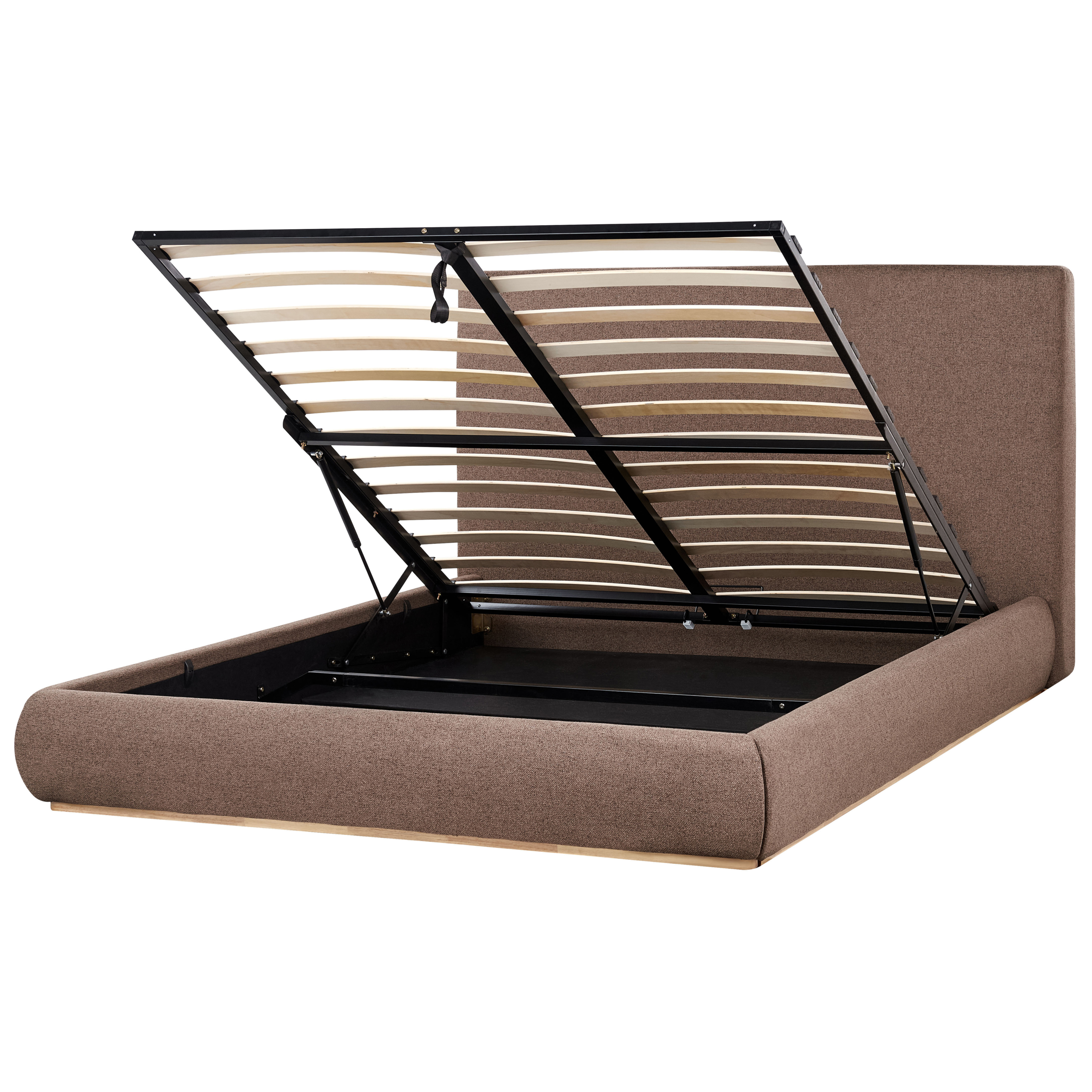 Sänky säilytystilalla kangas CAMPAGNE 160 x 200 cm Tummanruskea