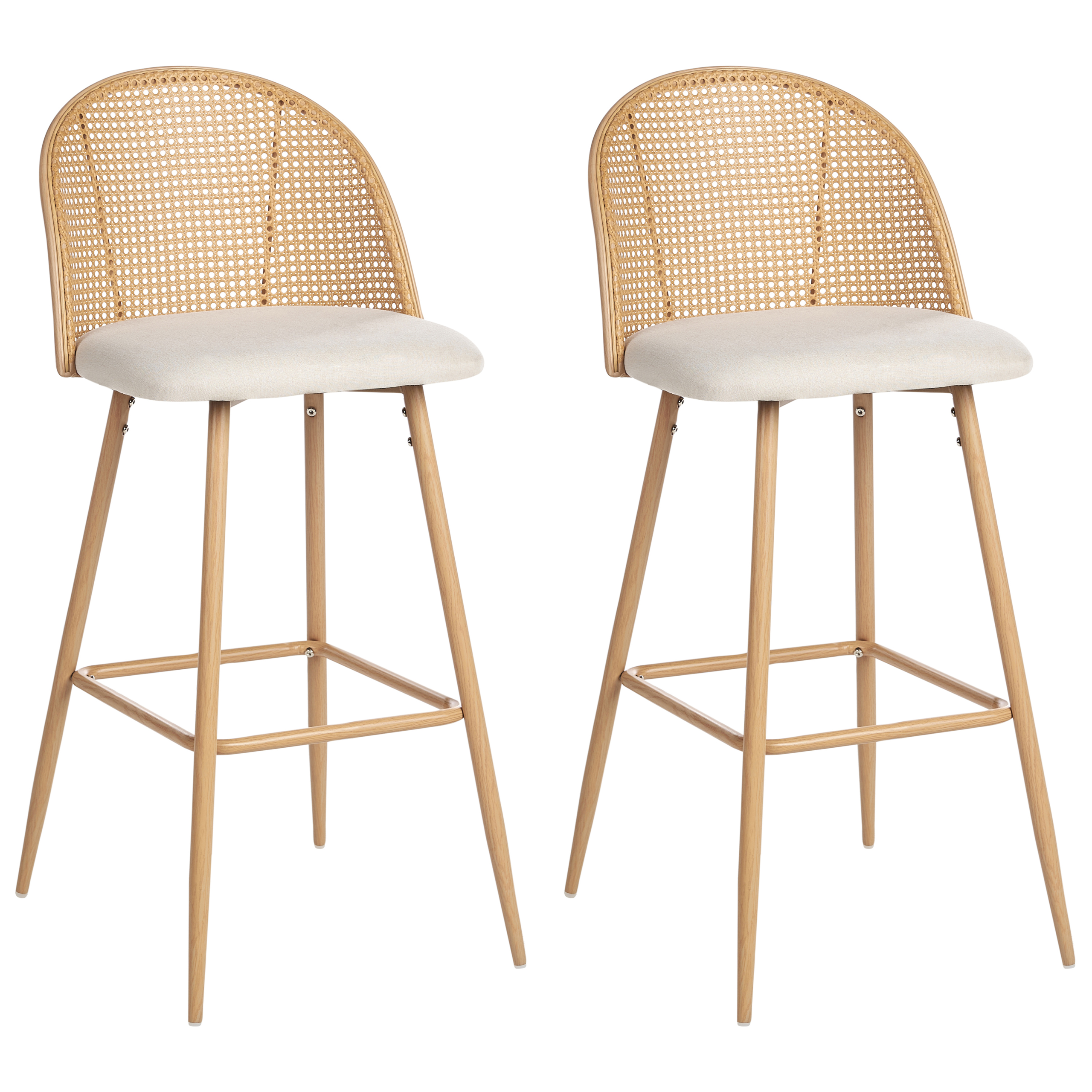 Baarituolisetti 2 kpl CORNELL metalli Vaaleanruskea