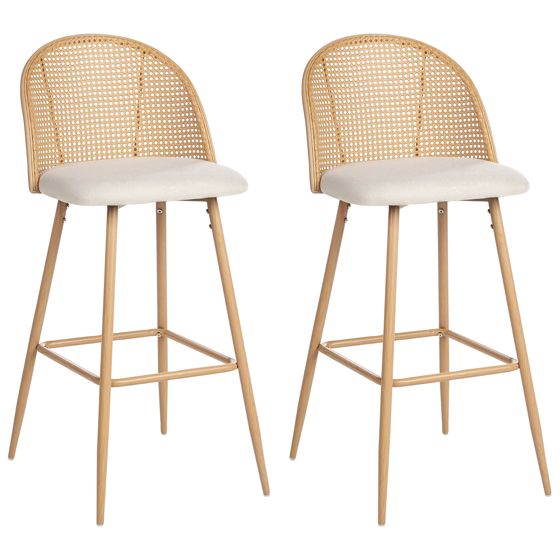 Baarituolisetti 2 kpl CORNELL metalli Vaaleanruskea