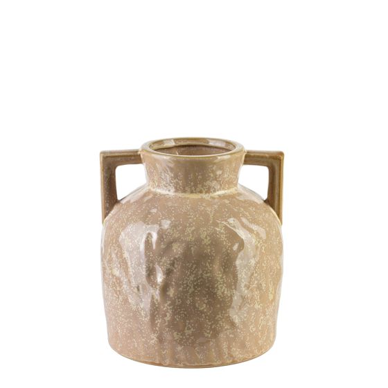 MONDEX keramiikkamaljakko, vaalea, kahvoilla, 8 x 18 x 20,5 cm