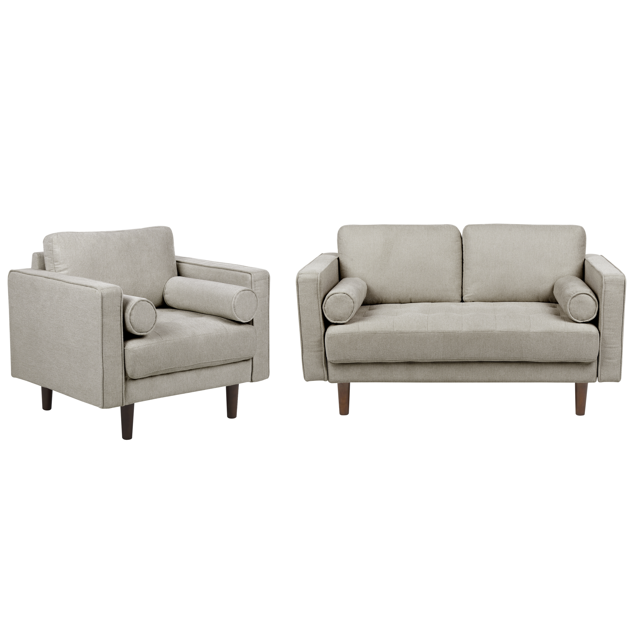 Sohvaryhmä 3-istuttava NURMO kangas Ruskeanharmaa