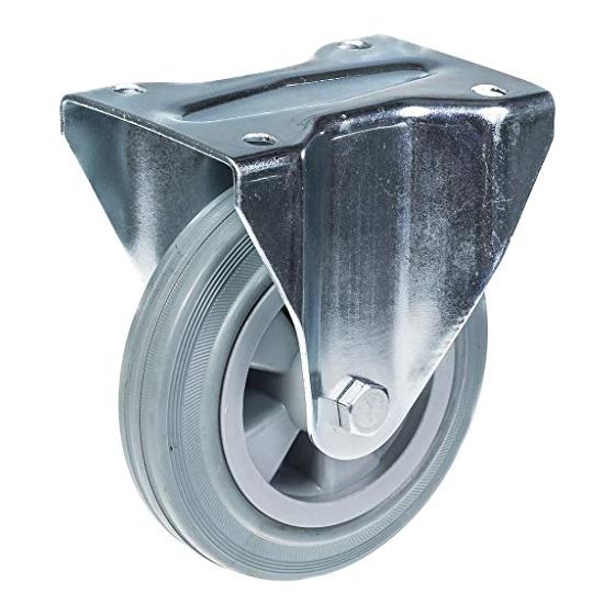 160mm 6" pyörän harmaa kumirengas kiinteä vahva 135kg kapasiteetti