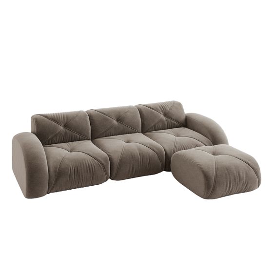 moduulisohva 3-paikkainen taupe chenille skandinaavinen säilytystilalla varustettu