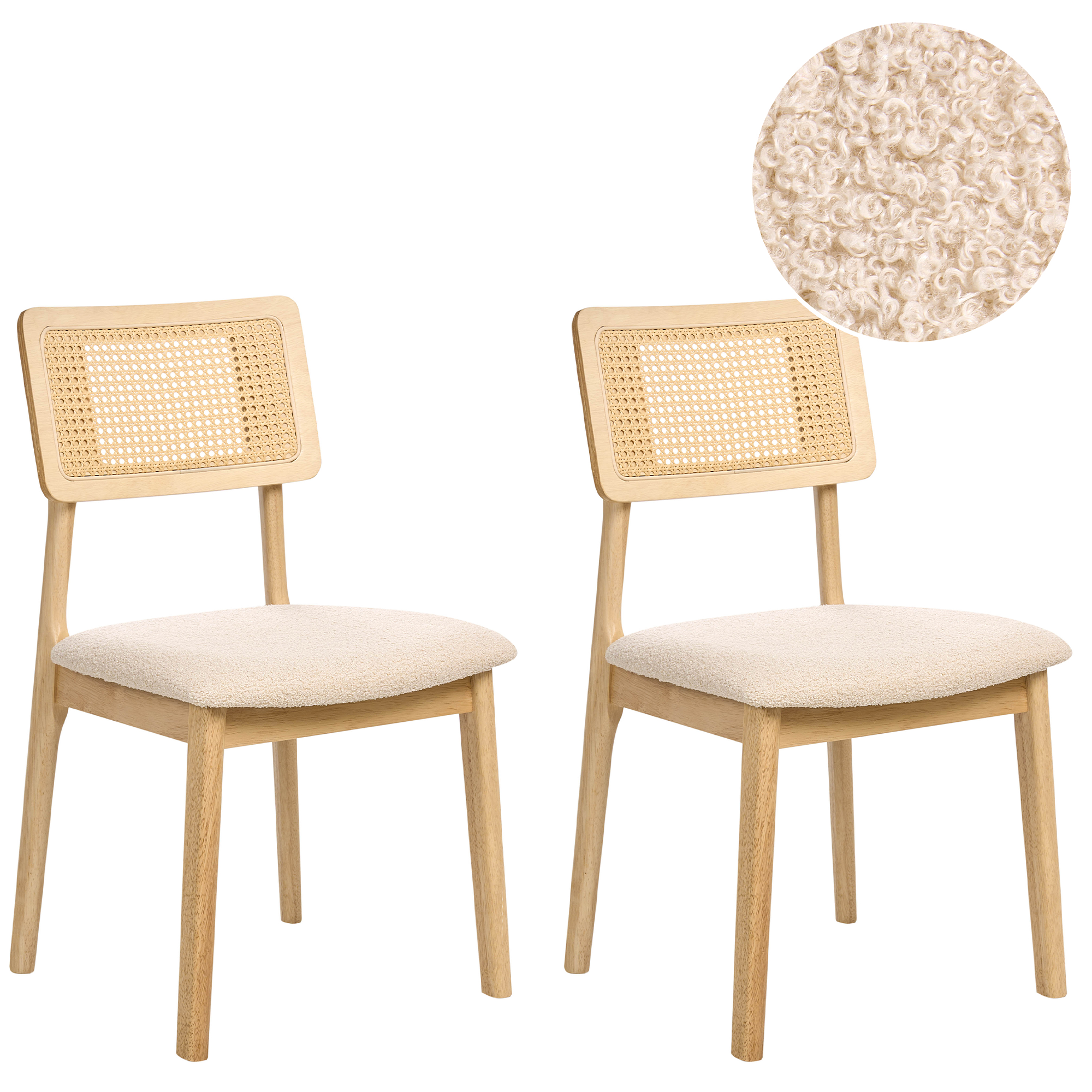 Ruokatuolisetti 2 kpl EMBAR Puu Vaaleanruskea/vaaleanbeige