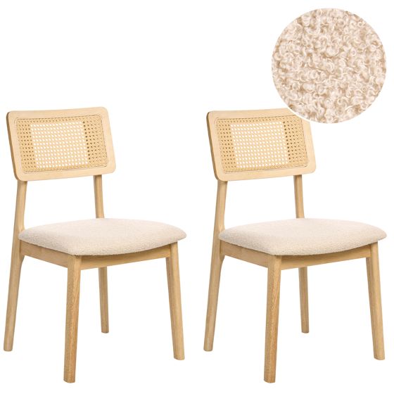 Ruokatuolisetti 2 kpl EMBAR Puu Vaaleanruskea/vaaleanbeige