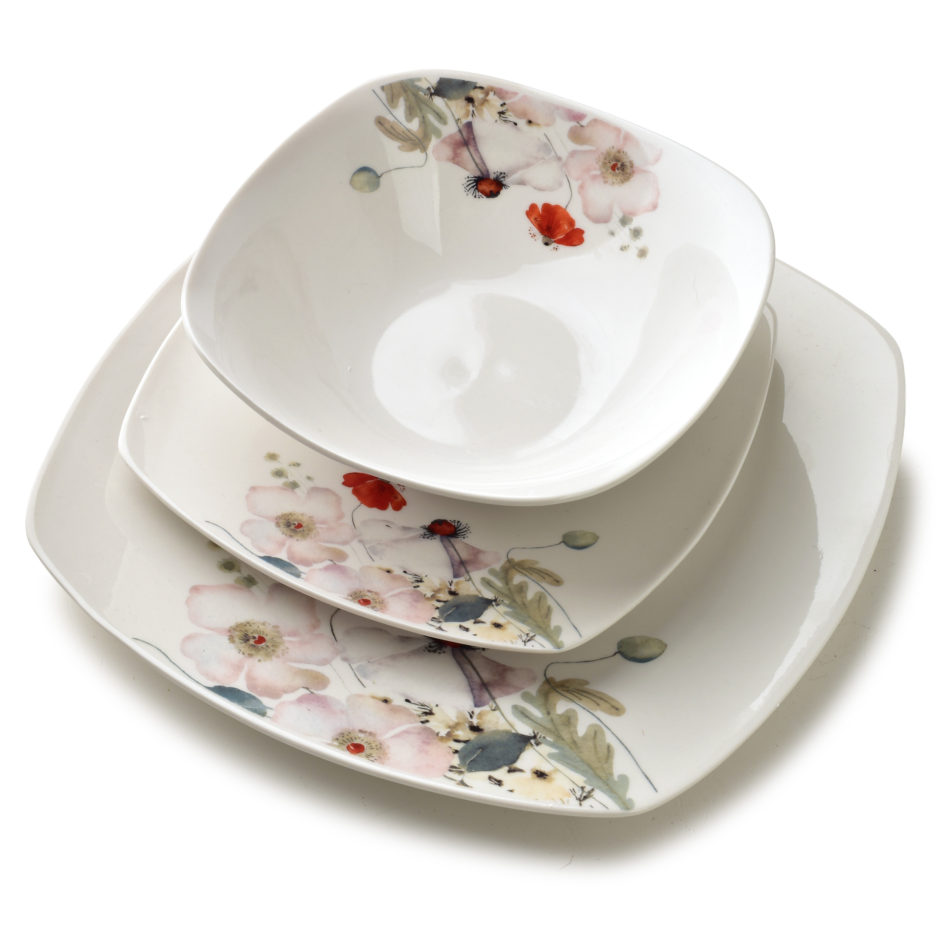Astiasto posliini AFFEKDESIGN LEA LIGHT 16,5/18/24 cm vaalea 18 osaa