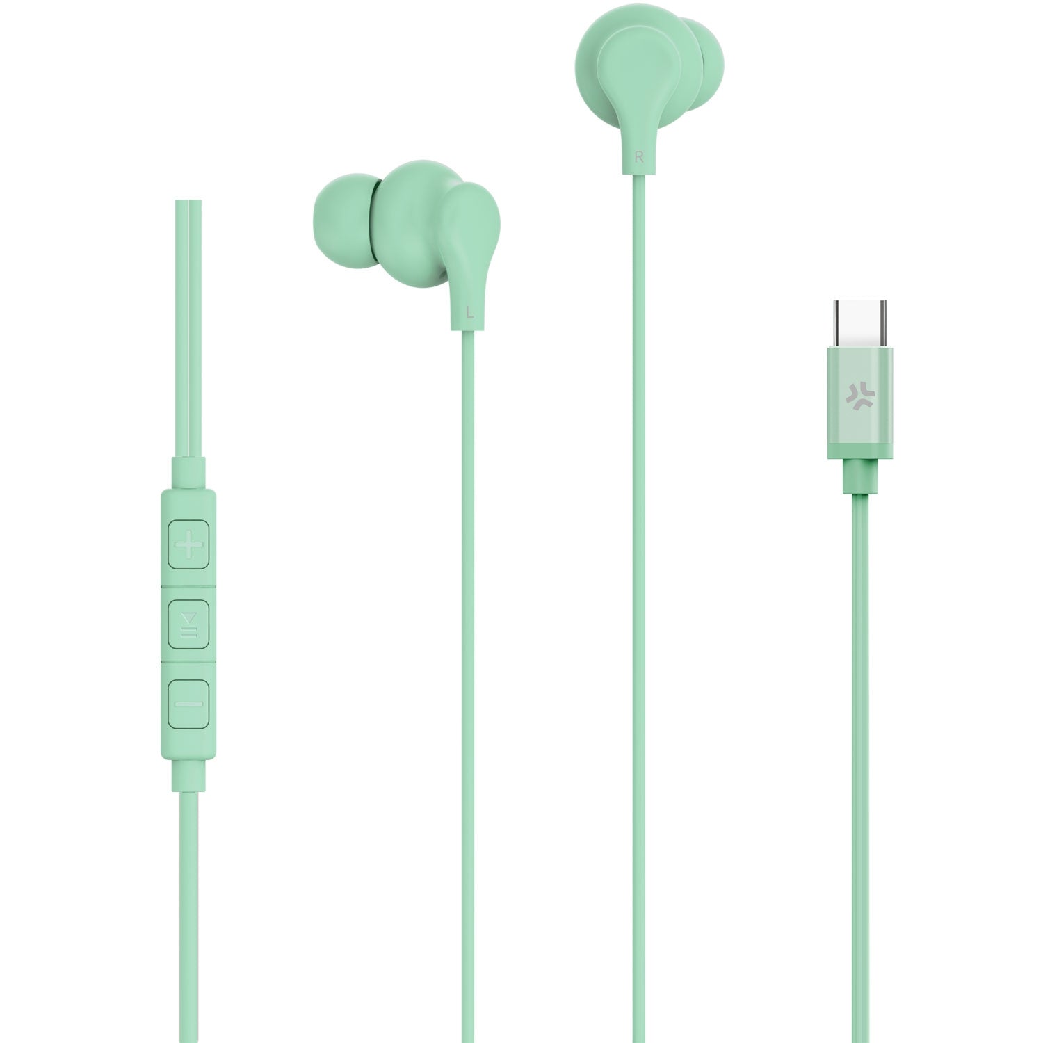 USB-C in-ear kuulokkeet mikrofonilla ja äänenvoimakkuuden säädöllä
