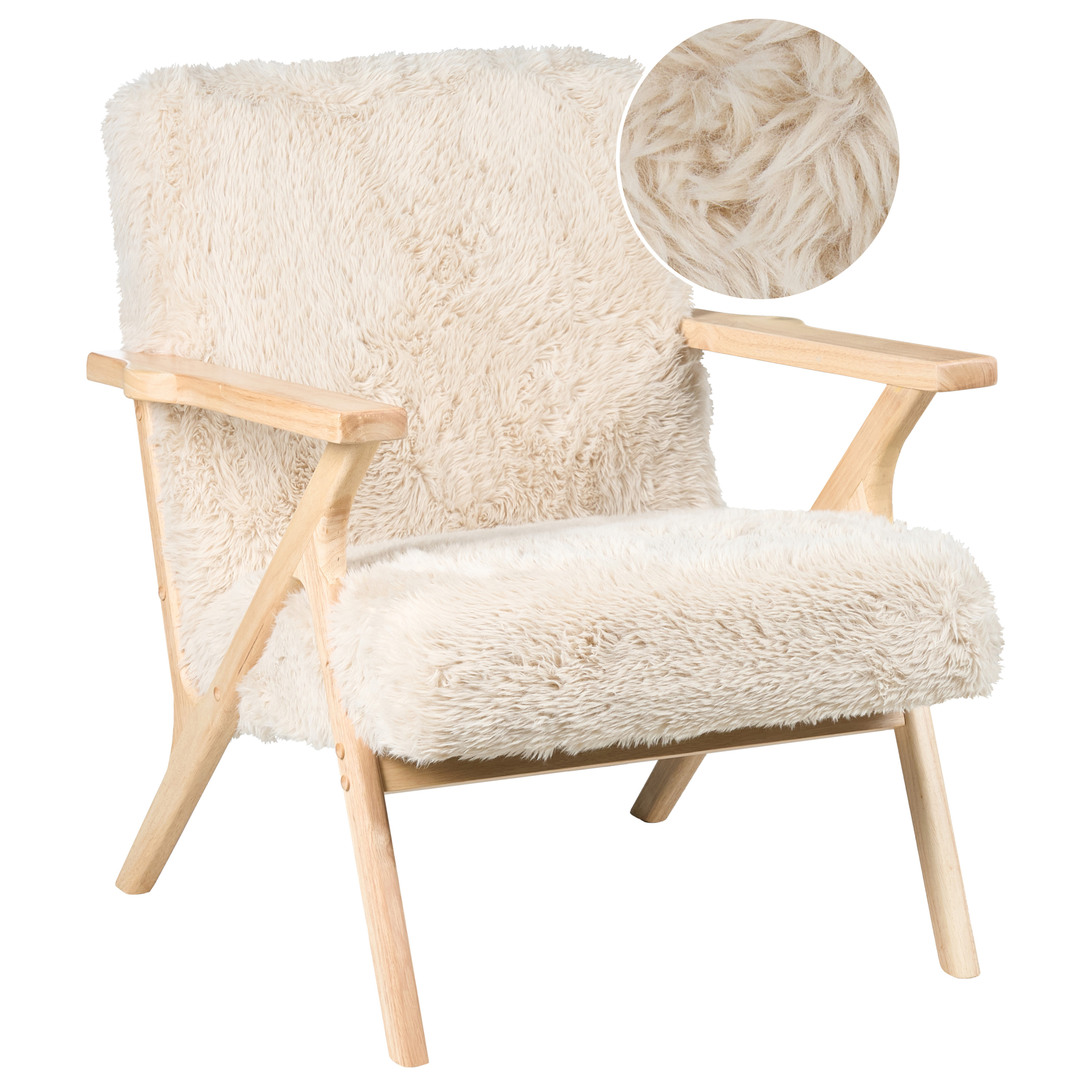 Nojatuoli KISA keinoturkis Vaaleanbeige