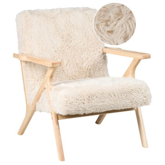 Nojatuoli KISA keinoturkis Vaaleanbeige