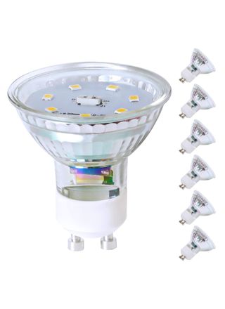 NETTLIFE 6 kpl GU10 LED - lamppuja, neutraalin valkoinen, 5 W, korvaa 50 W:n polttimon, 4000 K, energiansäästö, 110°:n valokeila