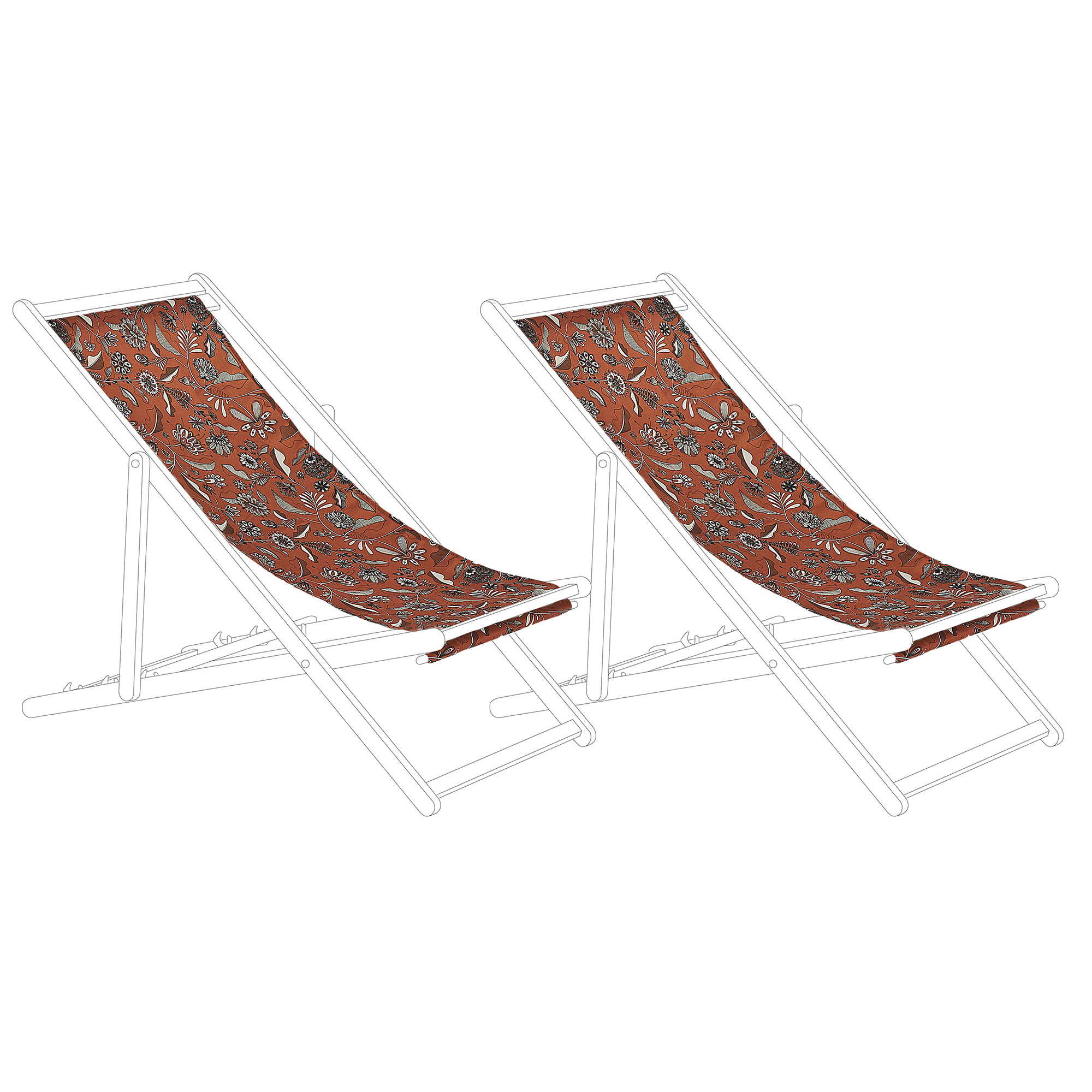 Aurinkotuolin vaihtokangassetti 2 kpl ANZIO/AVELLINO 113 x 44 cm Punainen