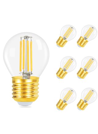 NETTLIFE 6 kpl E27 LED Vintage - filamenttilamppua, lämmin valkoinen, 2700K, 4 W, G45- malli