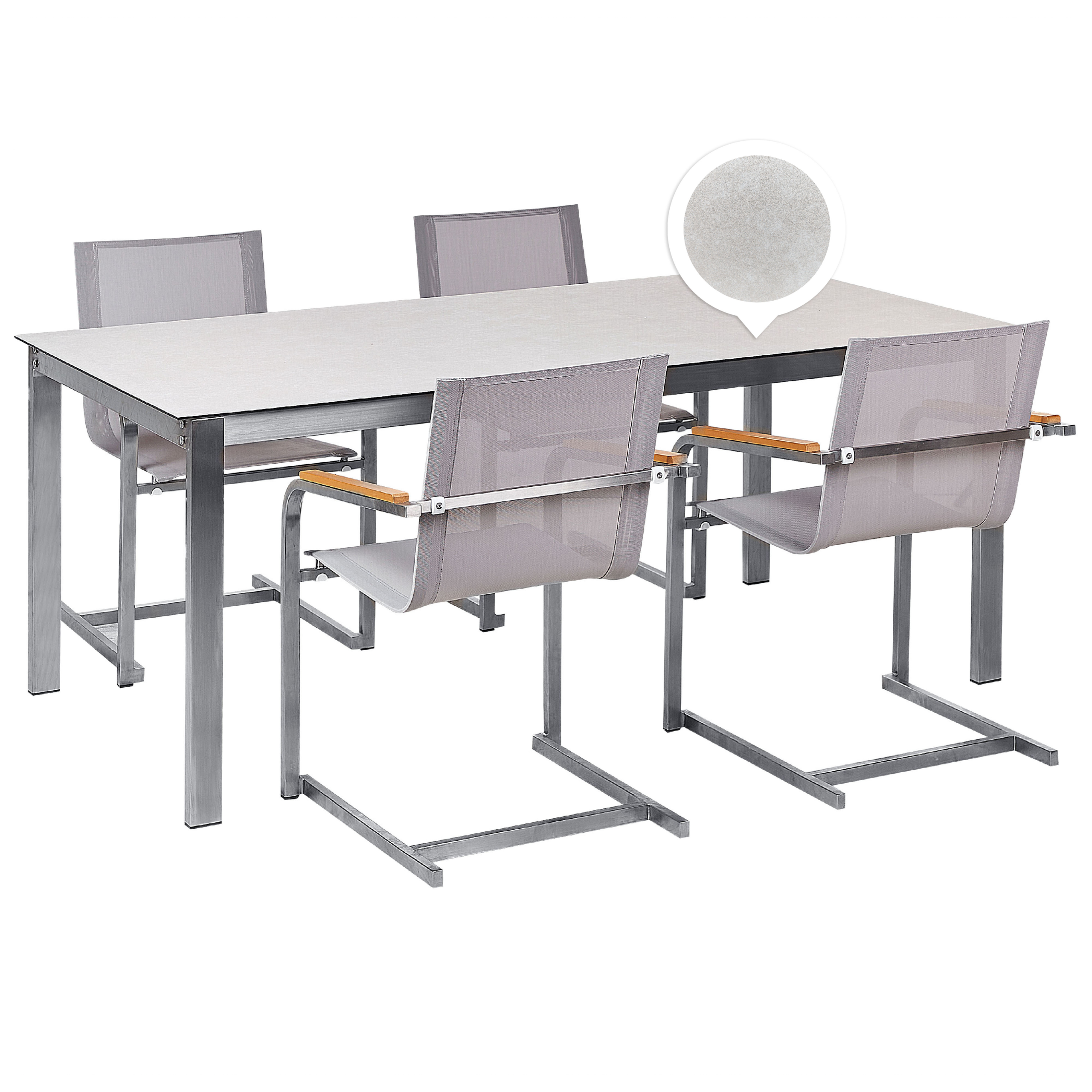 Ulkoruokailuryhmä 4-istuttava COSOLETO karkaistu lasi Valkoinen