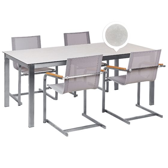 Ulkoruokailuryhmä 4-istuttava COSOLETO karkaistu lasi Valkoinen