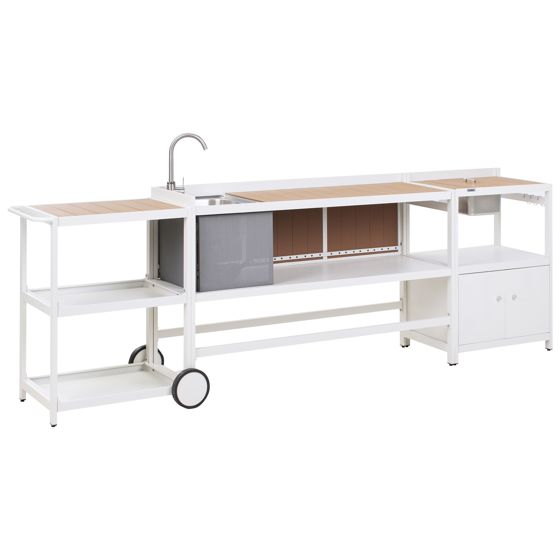 Ulkokeittiösetti pesualtaalla 3 osaa ORTISEI metalli Valkoinen