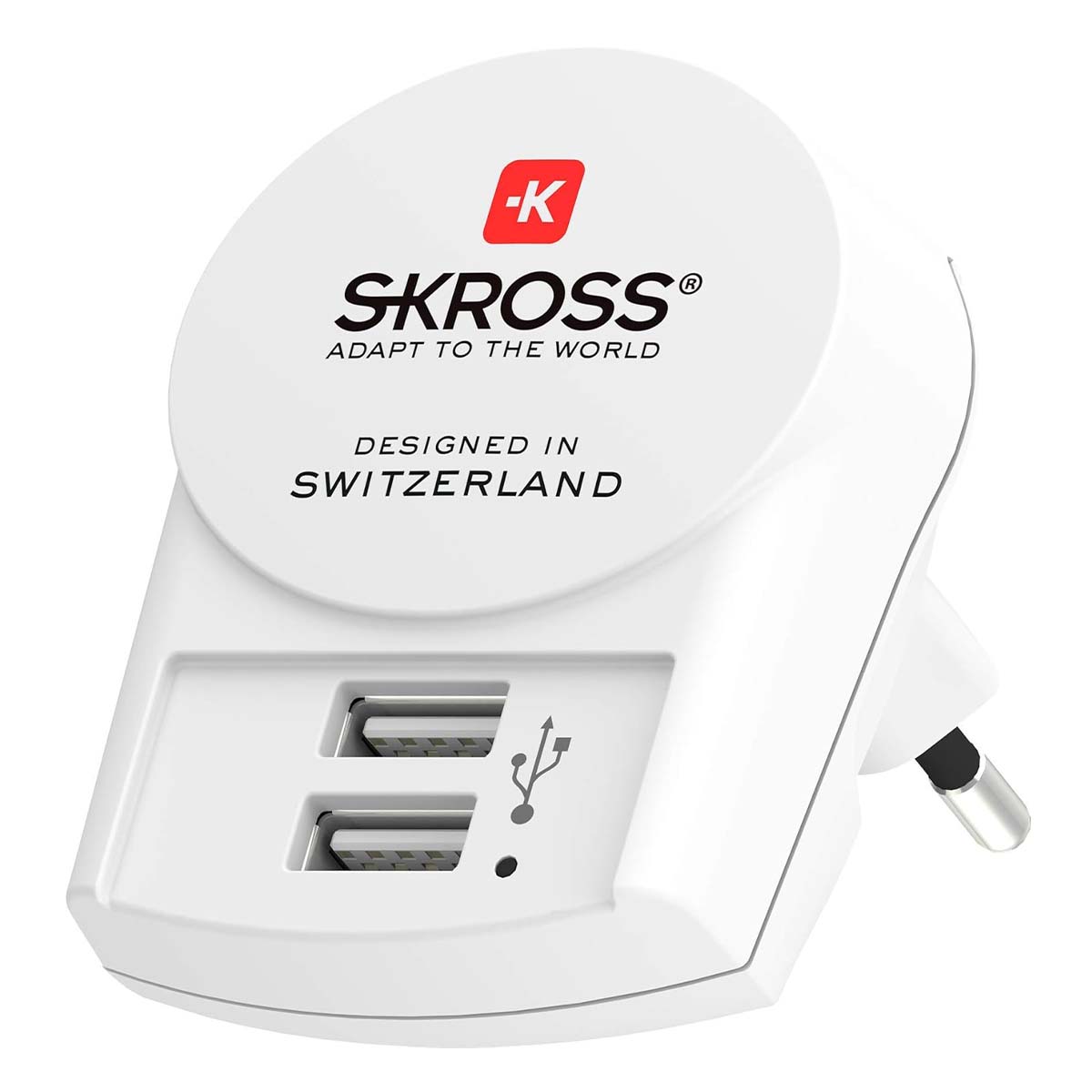 Verkkoadapteri Eurooppa–USB-A 2 porttia 2.4A