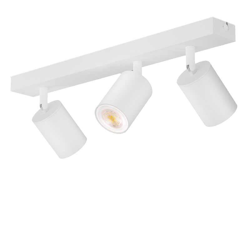 NETTLIFE 3 kohdevaloa, max 25W GU10, valkoinen kattovalaisin 350° pyörivä, moderni eteiseen, olohuoneeseen, keittiöön