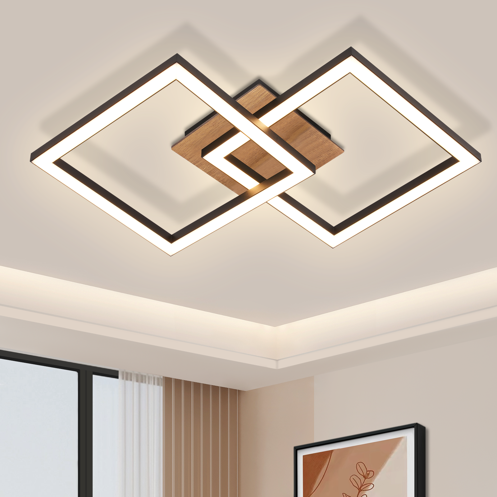 NETTLIFE LED - kattovalaisin, mustaa, metallia