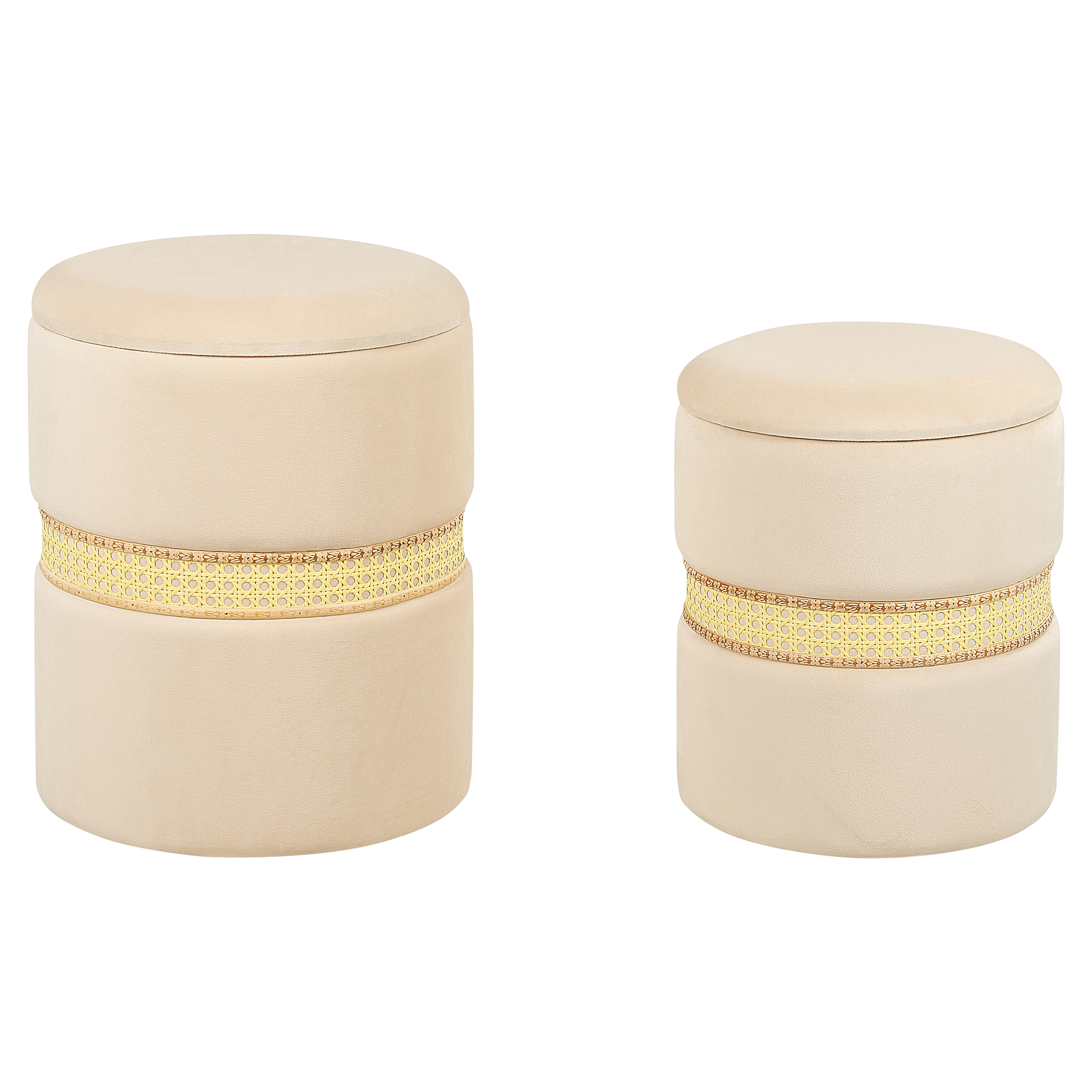 Säilytysrahisetti 2 kpl MEDFORD Sametti Vaaleanbeige