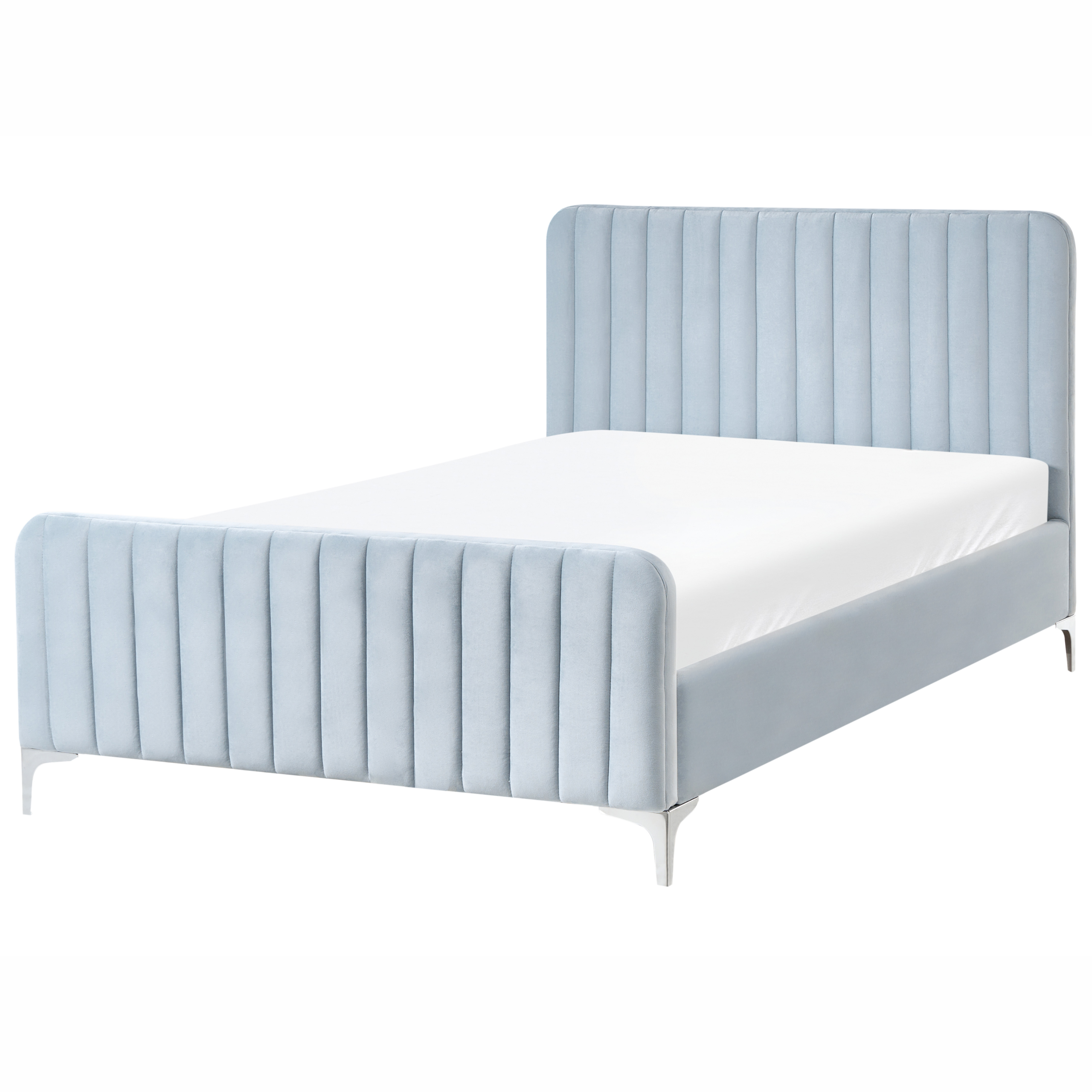 Sänky sametti LUNAN 120 x 200 cm Vaaleansininen