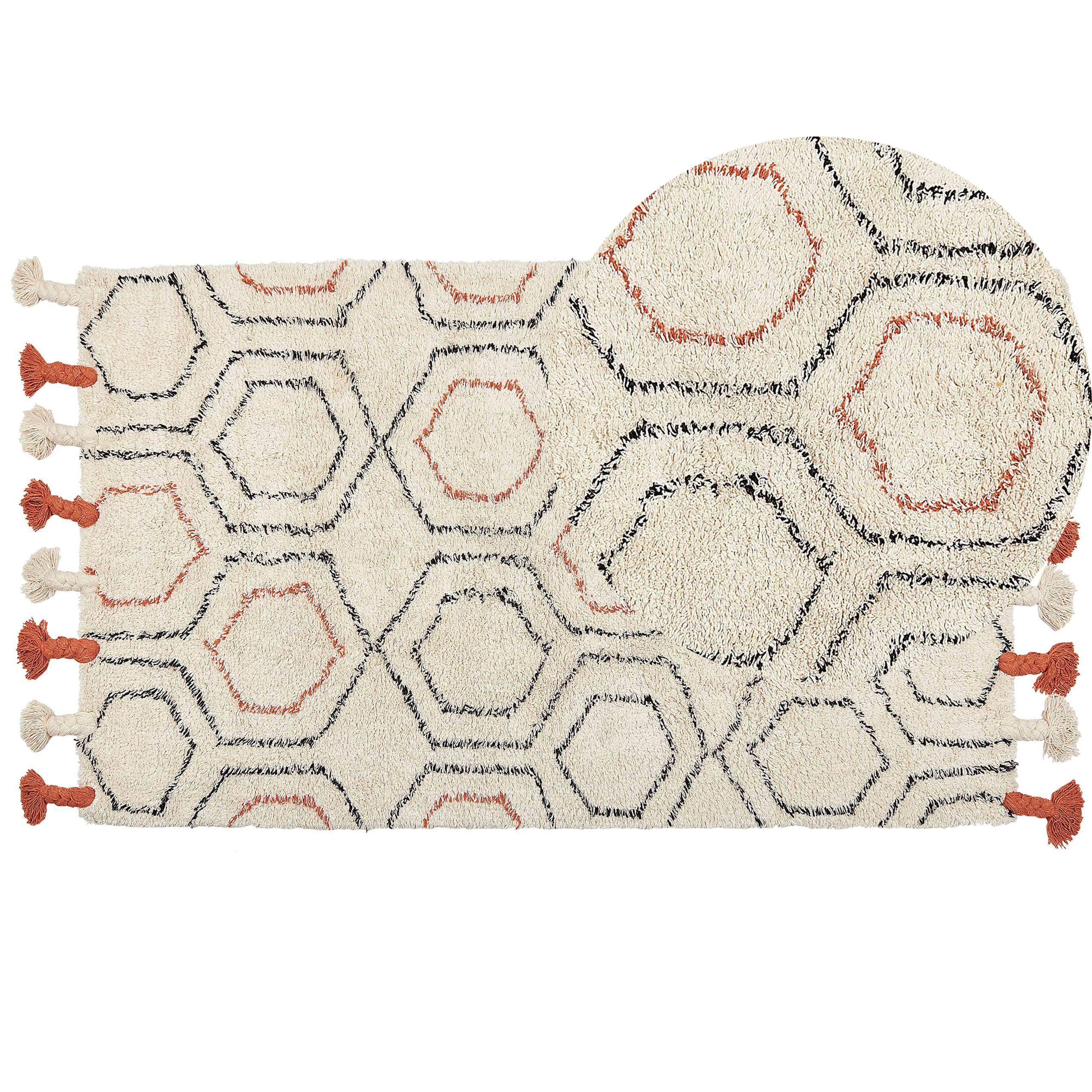 Matto HAJIPUR Beige 80 x 150 cm Puuvilla