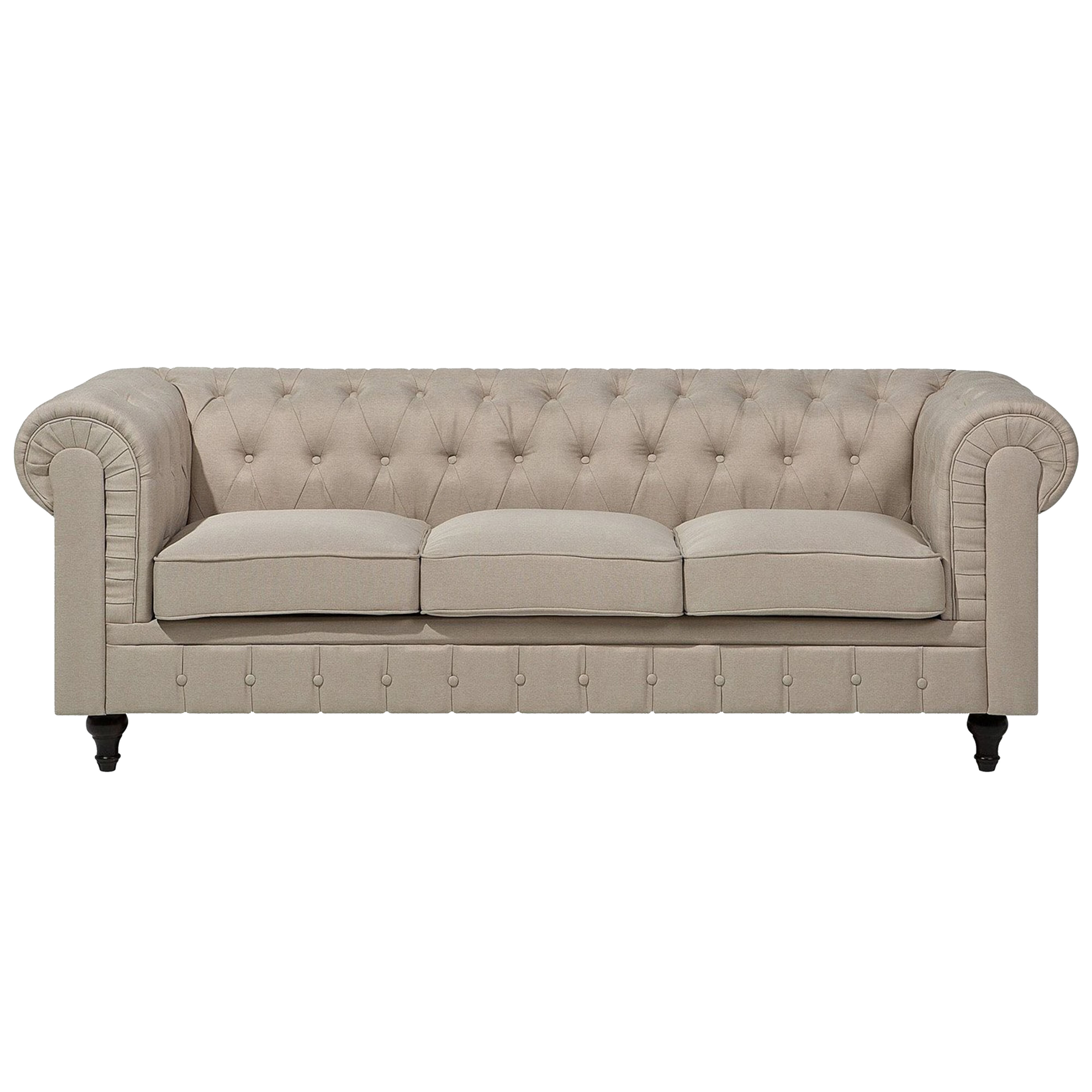 Sohva 3-istuttava CHESTERFIELD kangas Beige