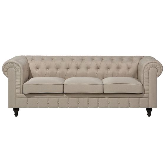 Sohva 3-istuttava CHESTERFIELD kangas Beige