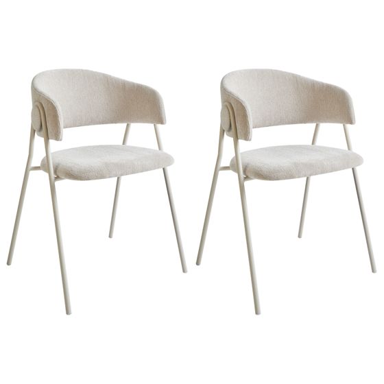 Ruokatuolisetti 2 kpl ALANSON chenille Vaaleanbeige