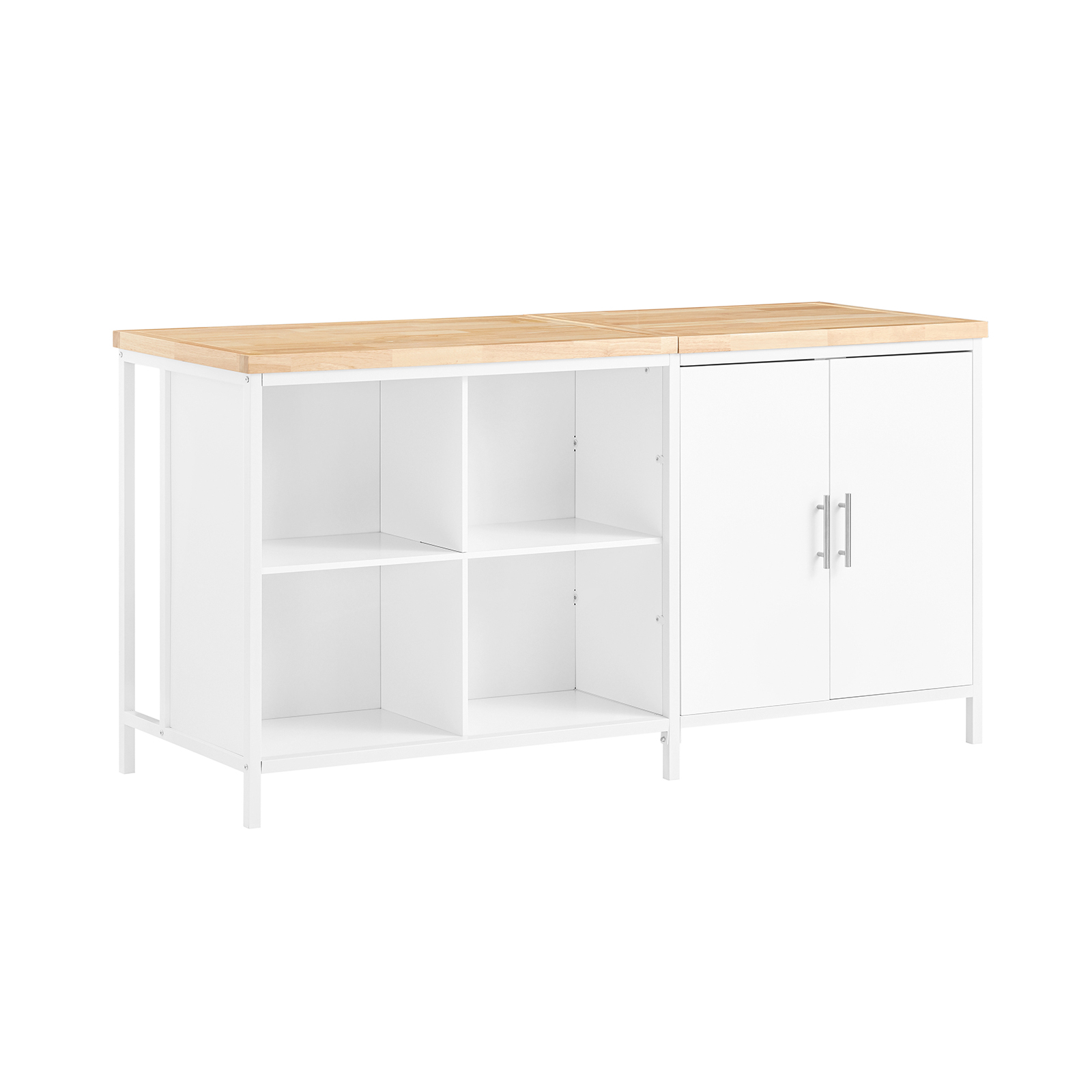 SoBuy Keittiösaareke KNL09-WN ekologinen valkoinen 170x60x89cm