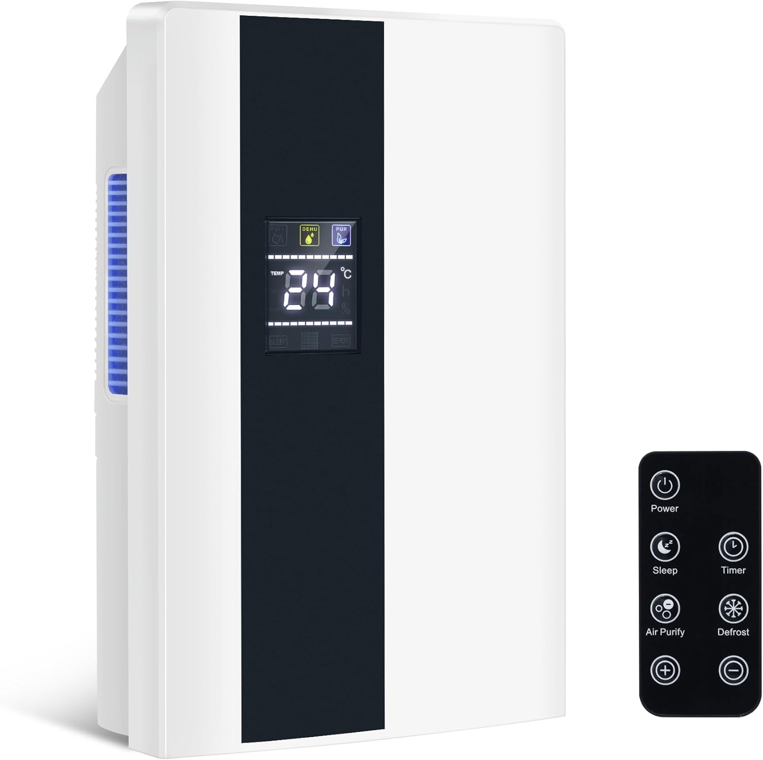 NETTLIFE Ilmankuivain 2000 ml kaukosäätimellä, 24h ajastimella, UV-puhdistuksella ja yötilalla