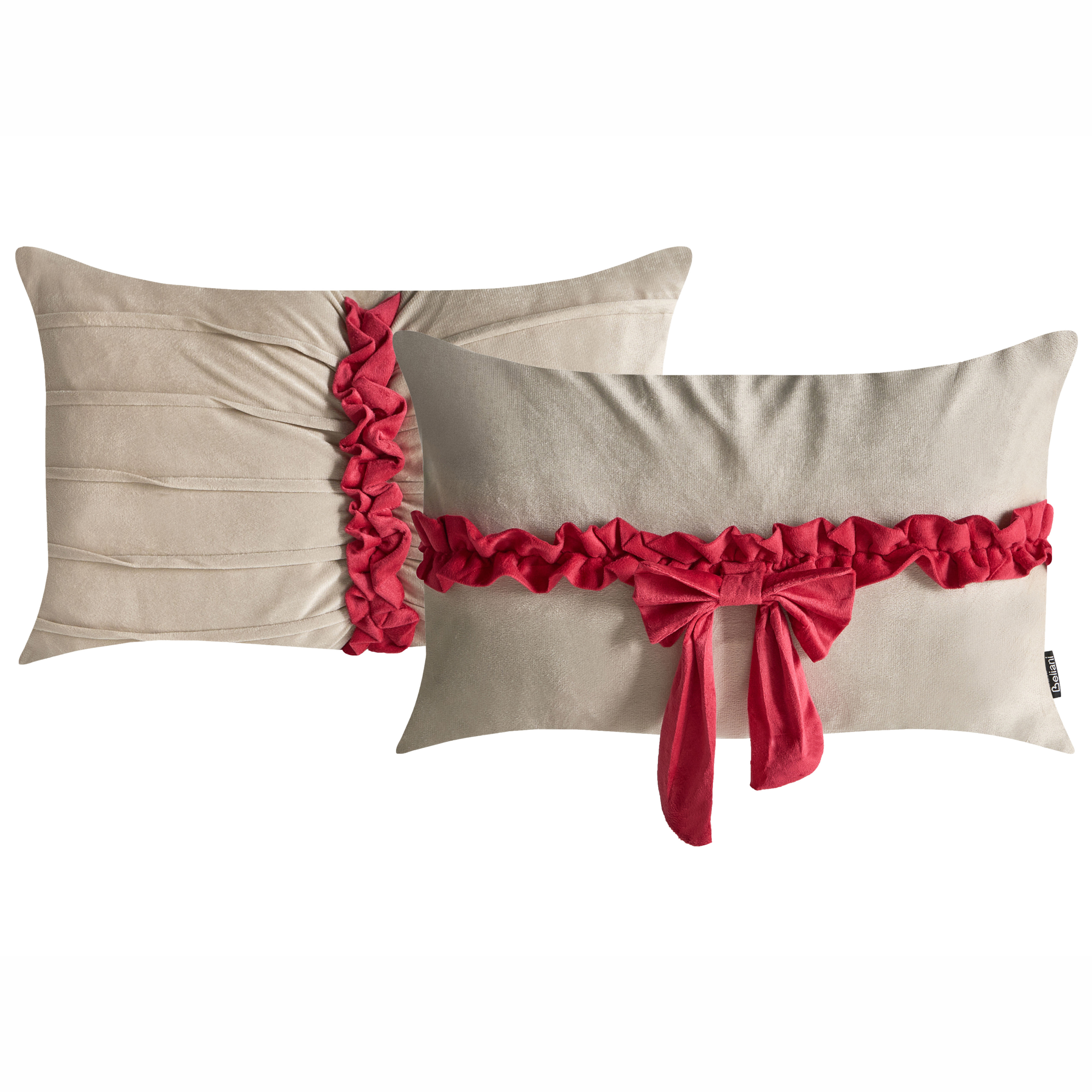 Koristetyynysetti 2 kpl BELLE 50 x 30 cm Sametti Ruskeanharmaa Joulukuvio