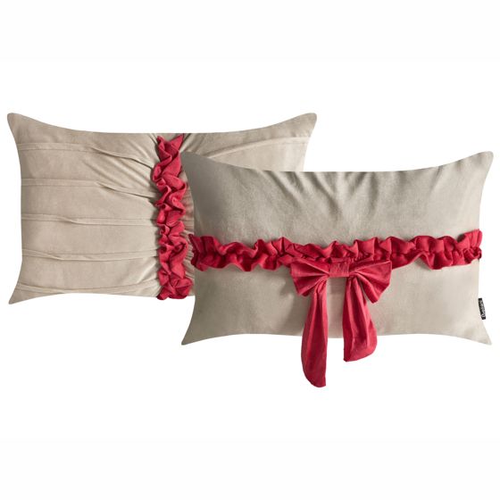 Koristetyynysetti 2 kpl BELLE 50 x 30 cm Sametti Ruskeanharmaa Joulukuvio