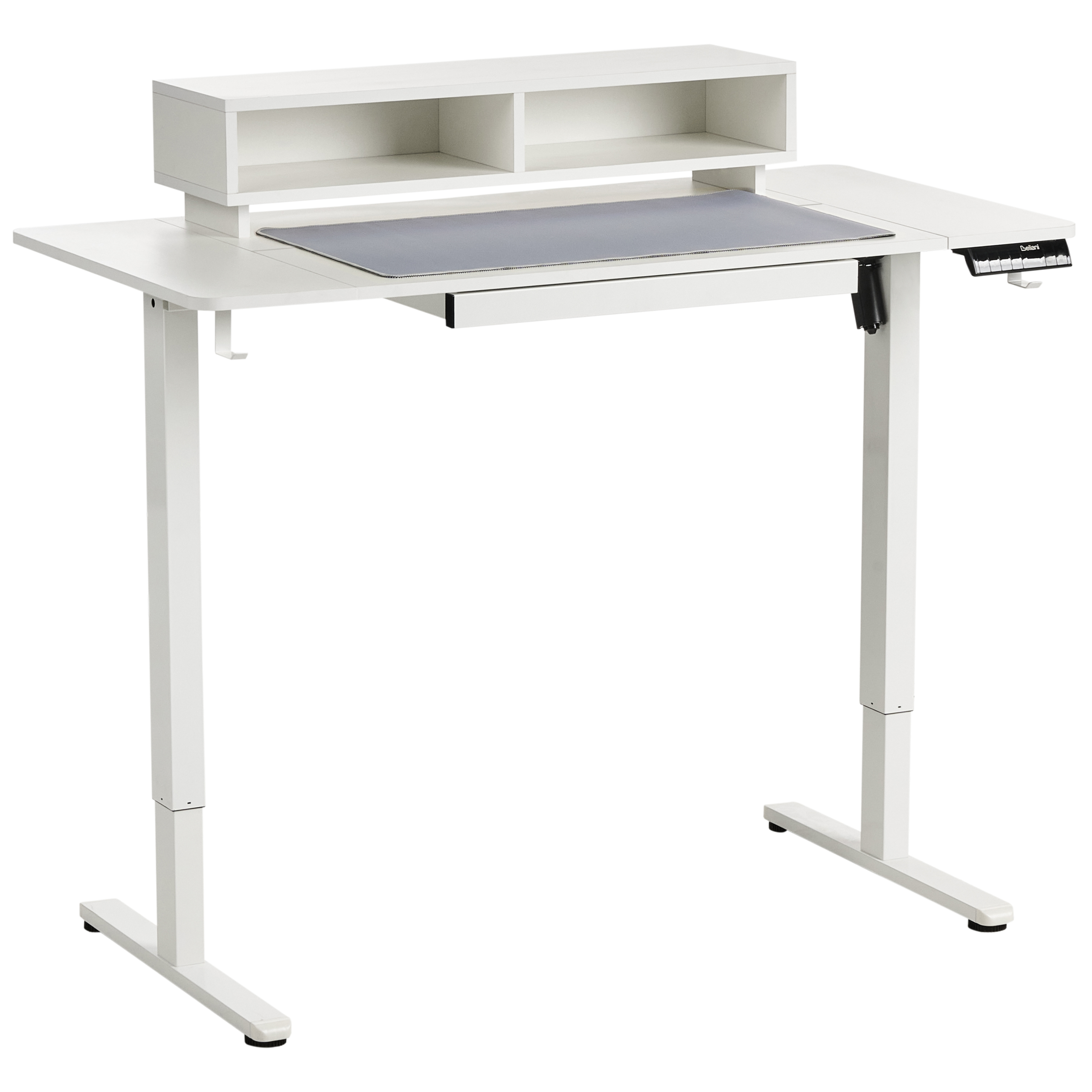 Työpöytä sähkösäädettävä LUCAMA 120 cm 60 cm USB-portilla Valkoinen