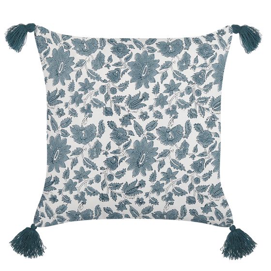 Koristetyyny RUMEX puuvilla 45 x 45 cm Sininen Kukkakuvio