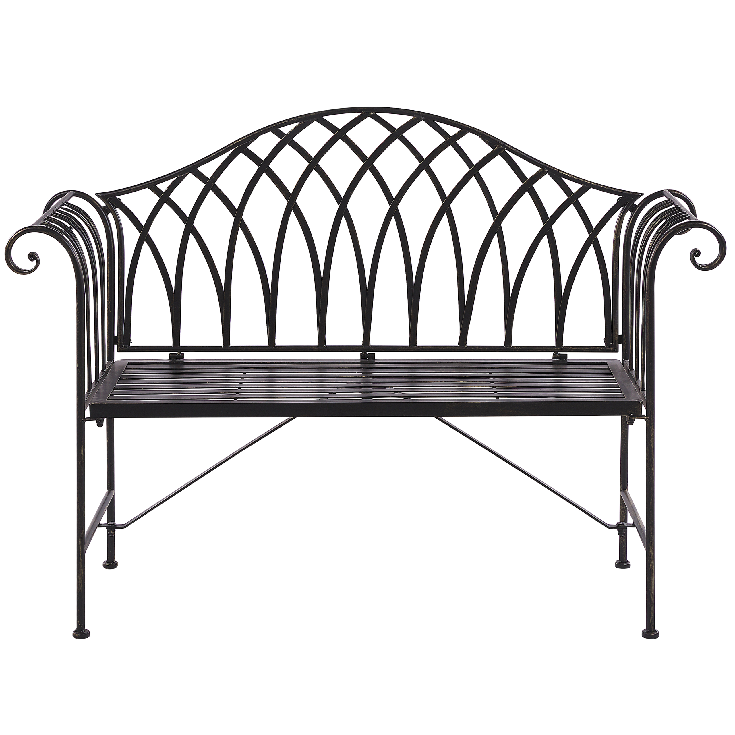 Puutarhapenkki MILAZZO 130 cm metalli Musta