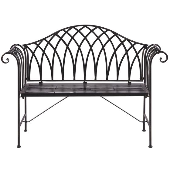 Puutarhapenkki MILAZZO 130 cm metalli Musta