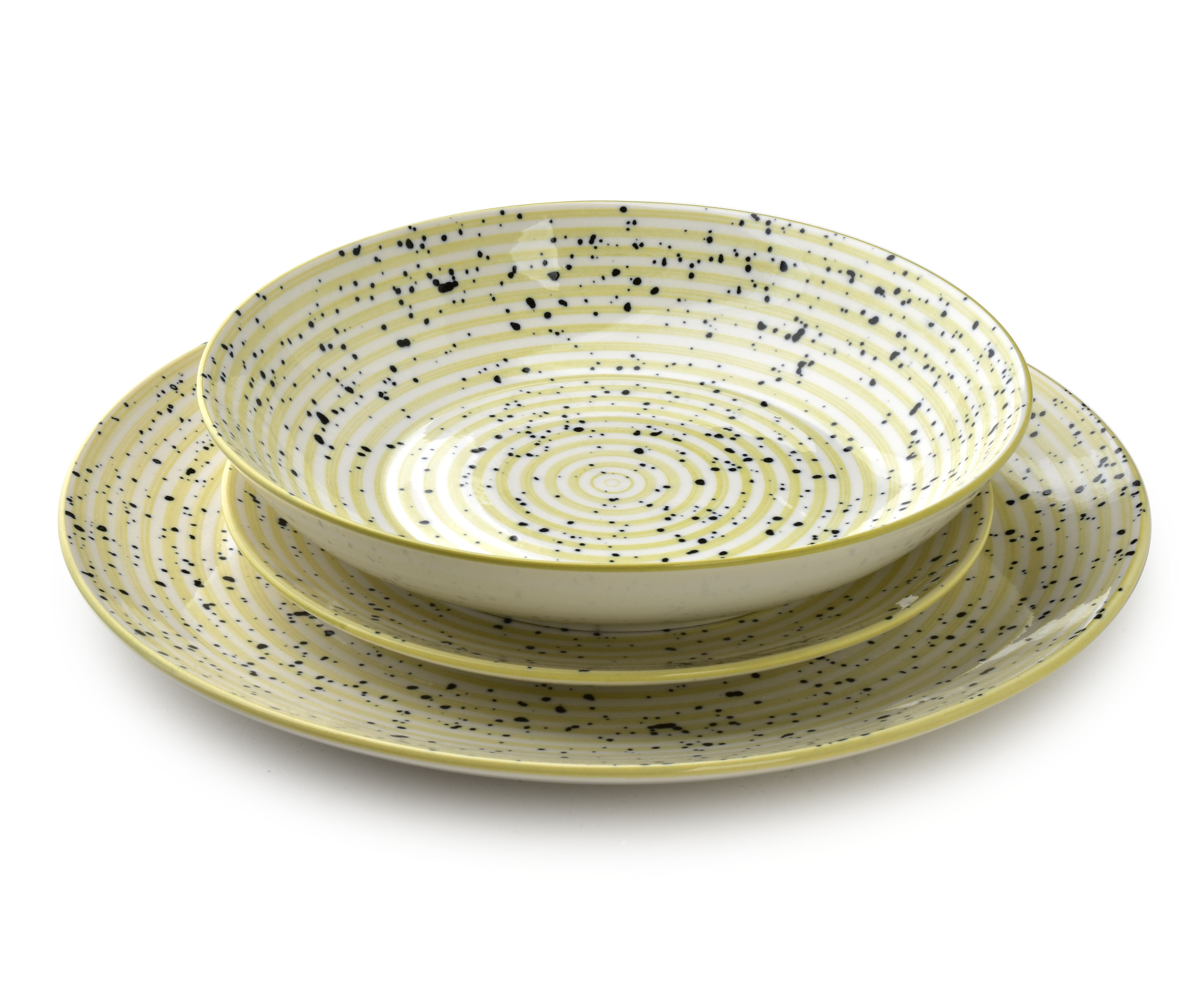 Ruokailuastiasto posliini STRIPES BEIGE 27/19/20 cm beige 18 osaa