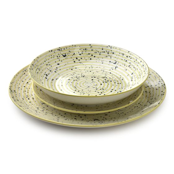 Ruokailuastiasto posliini STRIPES BEIGE 27/19/20 cm beige 18 osaa