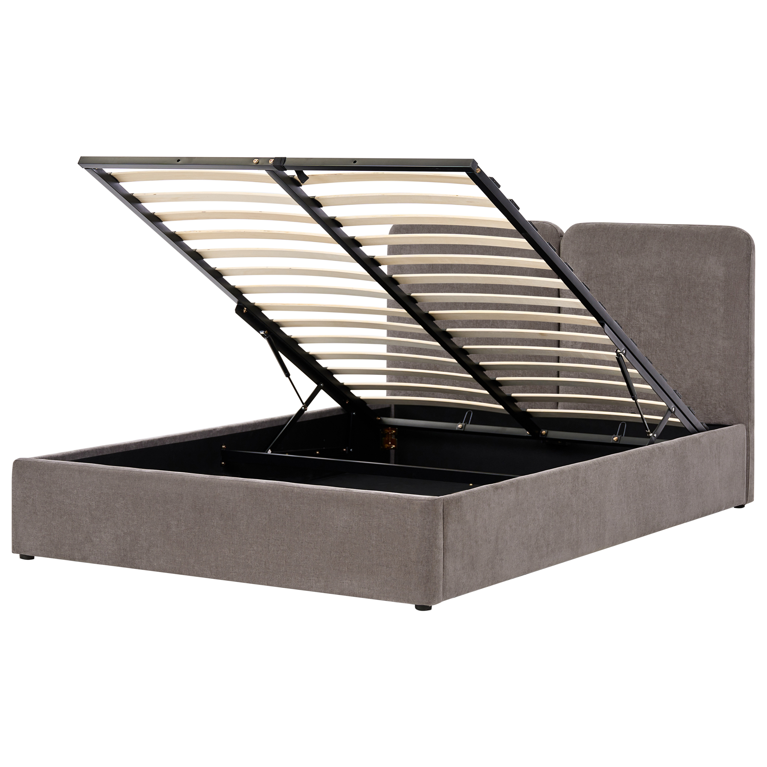 Sänky säilytystilalla kangas ARBOIS 160 x 200 cm Ruskeanharmaa