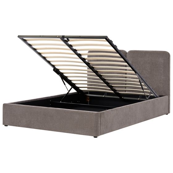 Sänky säilytystilalla kangas ARBOIS 160 x 200 cm Ruskeanharmaa