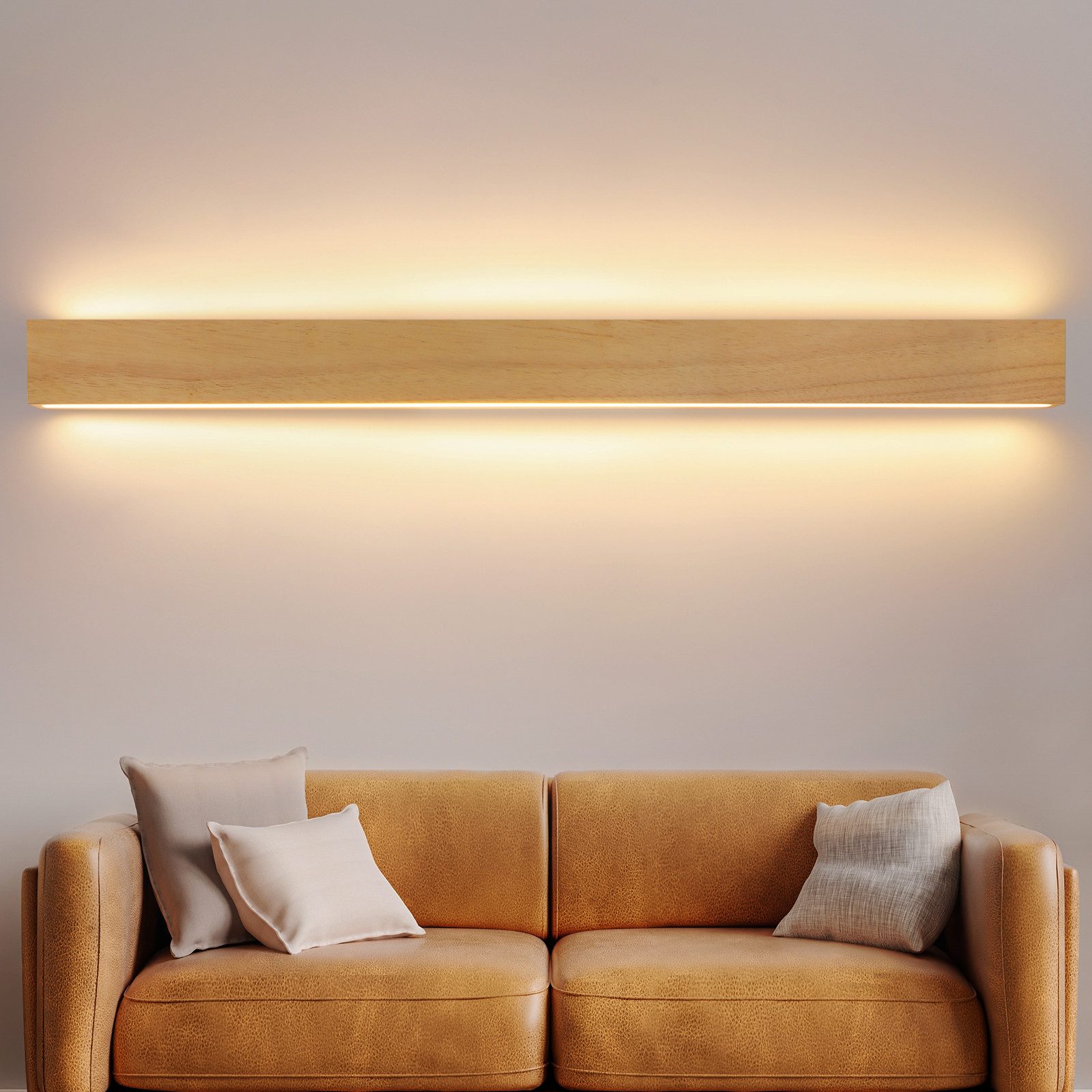 NETTLIFE LED-puuseinävalaisin sisäkäyttöön, 100 cm, 36 W, epäsuora valo ylös ja alas, 3000 K lämmin valkoinen