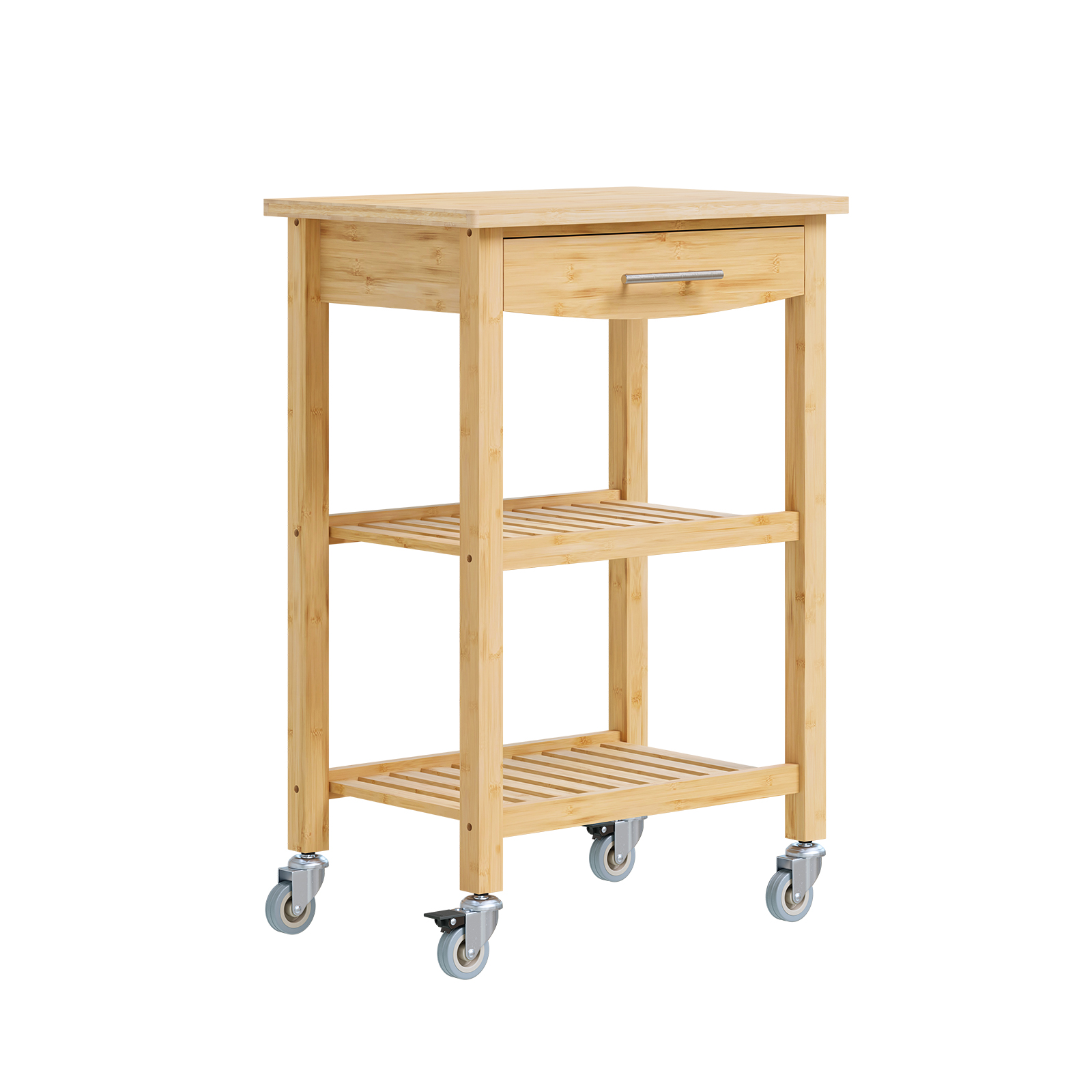 Keittiövaunu pyörillä luonnonvärinen bambu 58.0x40.0x86.0 FKW135-N