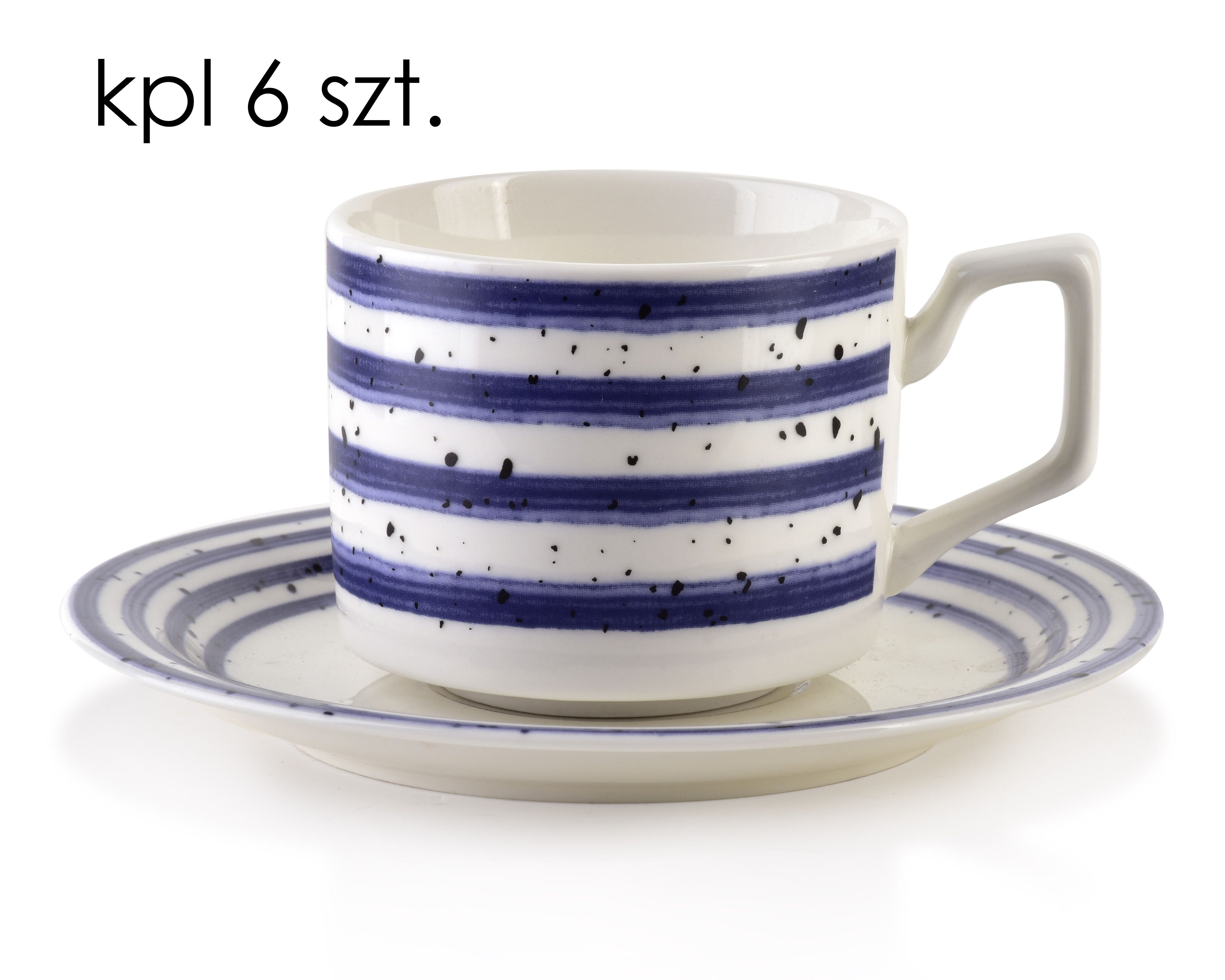 Kuppi- ja aluslautassetti posliini Affekdesign JOY 210 ml sininen 6 kpl